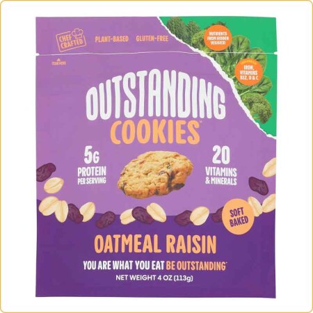 0UTSTANDING: Cookies Oatmeal Raisin, 4oz